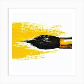 Yellow Paint Brush Art Print