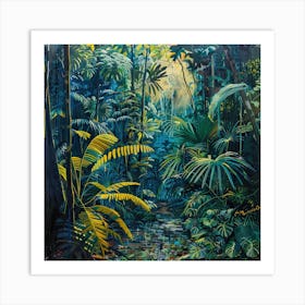Amazon Rain Forest Series in Style of David Hockney 5 Art Print