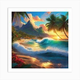 Sunset On The Beach 31 Art Print