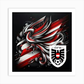 Austria National Football Team Logo Wall Art 16 Art Print