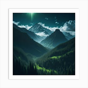 Mountain Landscape - Mountain Stock Videos & Royalty-Free Footage 1 Art Print