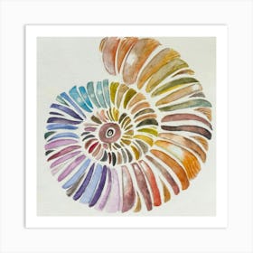 Rainbow Sea Shell Art Print