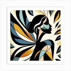 Bold Butterfly Woman Abstract VI 1 Art Print