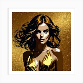 Woman In Gold Dress Art Print