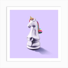 Fantasy Chess Square Art Print