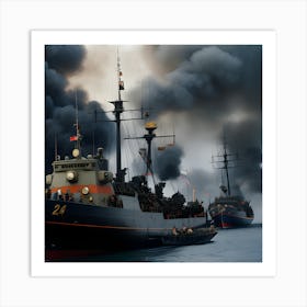 Naval Warfare - Ships at Sea 12 Art Print