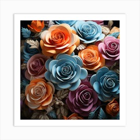 Paper Roses 10 Art Print