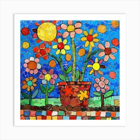 Mosaic Flower Garden Art Print