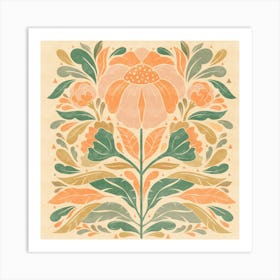Floral textured Illustration- light background Art Print