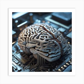 Brain On A Computer Chip 10 Art Print