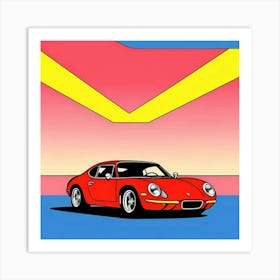 Red Racer in Colorful Pop Art Glory Art Print