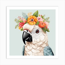 Floral Baby Parrot Nursery Illustration (50) Art Print