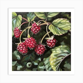 Raspberries Fairycore Painting 3 Art Print