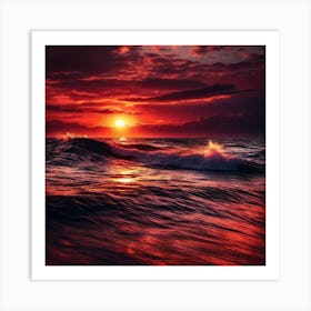 Sunset Over The Ocean 104 Art Print