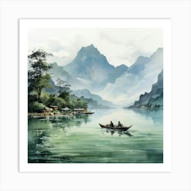 Asian Landscape Painting Art Print