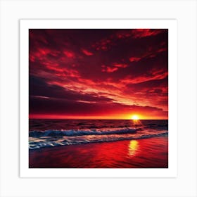 Sunset, Beautiful Sunsets, Red Sunsets, Beautiful Sunsets Art Print