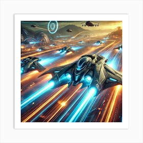 A Depiction Of Blitzfire Raiders, High Speed Units Art Print