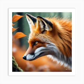 Fox In The Forest 63 Art Print