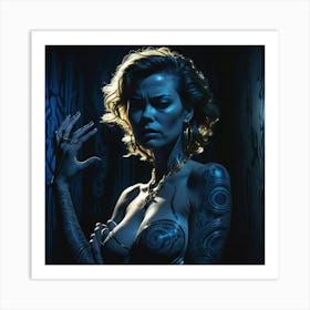 Woman With Tattoos Art Print