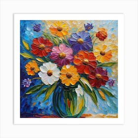 Flowers In A Vase painting Art Print