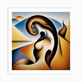 Abstract Woman In The Desert Art Print