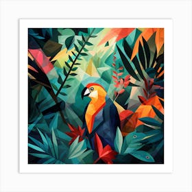 Tropical Parrot In The Jungle 2 Art Print