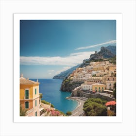 Amalfi Coast Matisse Style, Italy 5 Watercolour Travel Poster Art Print (4) Art Print