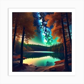 Aurora Night Sky Art Print