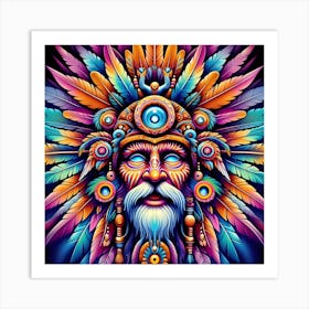 Psychedelic Indian Head Art Print