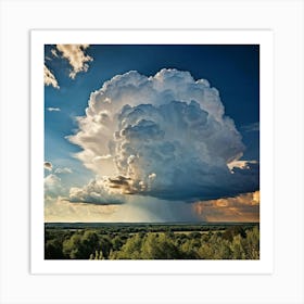 Cumulus Clouds Towering High Creating An Overcast Day In A Natural Outdoor Landscape Cumulus Clou 1 Art Print