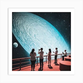 People Looking At A Planet 1 Art Print