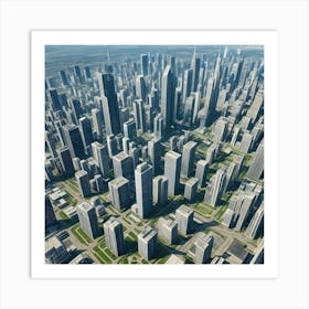 Aerial view of the cityscape  Art Print