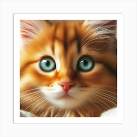 Cat With Blue Eyes Art Print