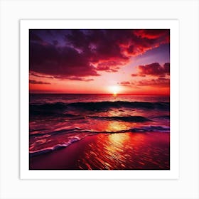 Sunset On The Beach 606 Art Print