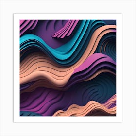 Abstract Wavy Pattern Art Print