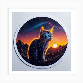 Cat Colored Sky (33) Art Print