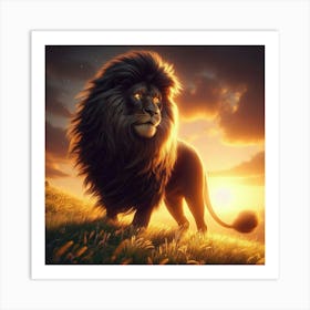 Lion At Sunset 15 Art Print