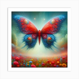 Butterfly In A Field 1 Art Print