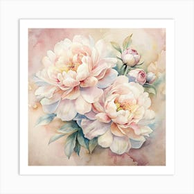 Watercolor Peonies 28 Art Print