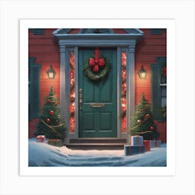 Christmas Door 165 Art Print