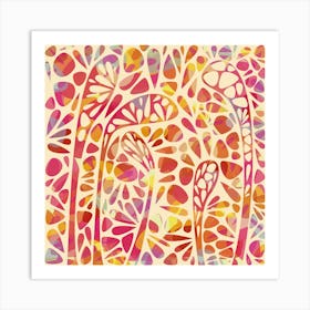 Abstract Painting in Pink Cream and Orange Art Print