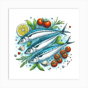 Watercolor Fish Illustration Art Print