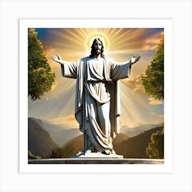 Jesus Statue 2 Art Print