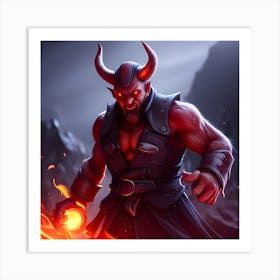 Devil In Flames Art Print