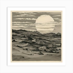 Moonlight In The Desert Art Print