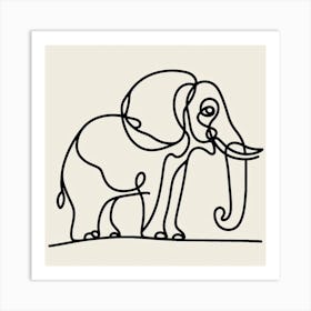 Elephant Picasso style 4 Art Print