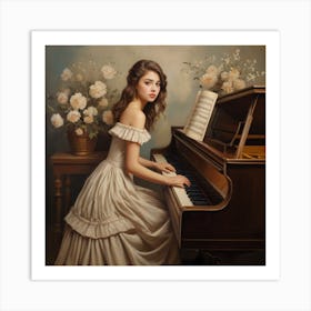 Girl At The Piano 1 Art Print
