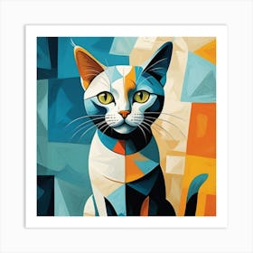 Abstract Cat Painting Art Print