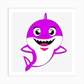 Purple Shark Fish Art Print