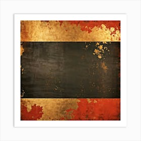 Abstract Vintage Thanksgiving Design Featuring Weathered Metallic Gold Paint Splashes On A Warm Pape (1) Art Print